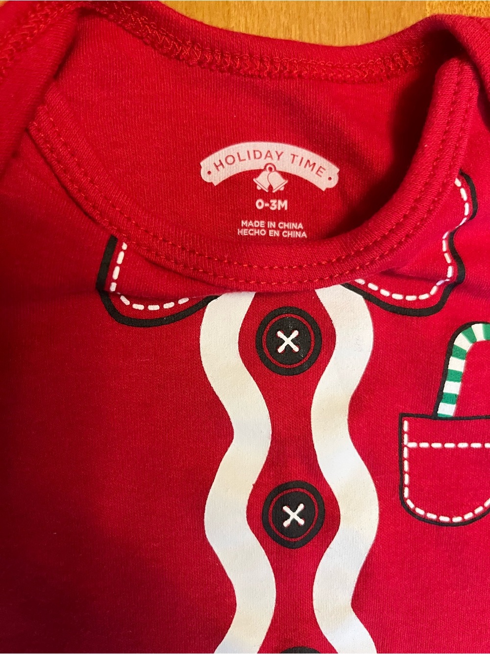 Red Holiday Santa-Style Baby One-Piece - Picture 2 of 2